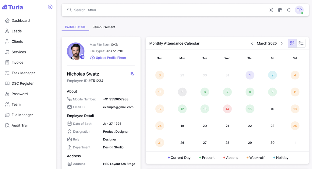 Turia: Smart Attendance Management for CA Firms
